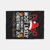Most Likely To Bring The Christmas Joy Matching  Fleece Deken (Voorkant (Horizontaal))