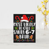 Most Likely To Call Santa 6-7 Bruh Meme Funny Chri Kaart (Gele Bloem)