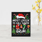 Most Likely To Call Santa 6-7 Bruh Meme Funny Chri Kaart (Gele Bloem)