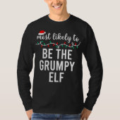 Most Likely To Christmas Matching Family Pajamas F T-shirt (Voorkant)