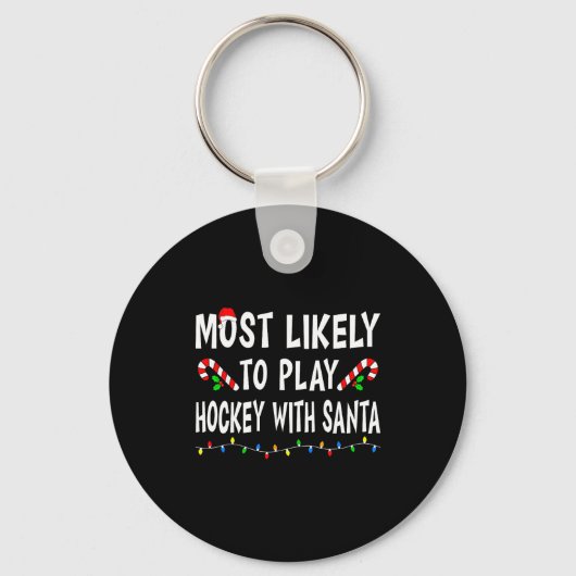 Most Likely To Christmas Xmas Pajamas Funny Matchi Sleutelhanger (Voorkant)