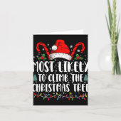 Most Likely To Climb The Xmas Tree Christmas Kaart (Voorkant)