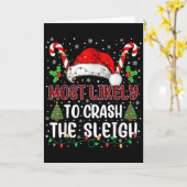 Most Likely To Crahe Sleigh Family Christmas Match Kaart (Gele Bloem)