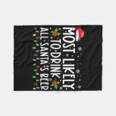 Most Likely To Drink All Santas Beer Drinking T Sh Fleece Deken (Voorkant (Horizontaal))
