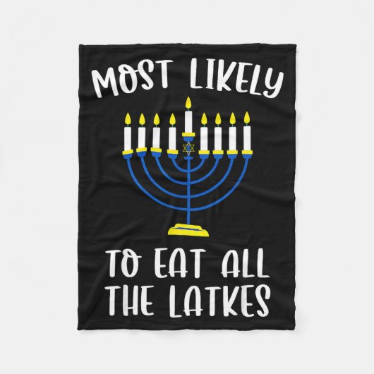 Most Likely To Eat All Latkes Hanukkah Group Match Fleece Deken (Voorkant)