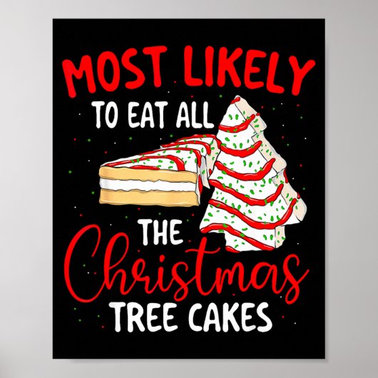 Most Likely To Eat All The Christmas Tree Cakes -  Poster (Voorkant)