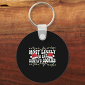 Most Likely To Eat Santa's Cookies Matching Family Sleutelhanger (Voorkant)