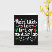 Most Likely To Fart On Santa's Lap C-hristmas Matc Kaart (Gele Bloem)
