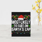 Most Likely To Fart On Santa's Lap Family Matching Kaart (Gele Bloem)