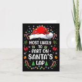 Most Likely To Fart On Santa's Lap Family Matching Kaart (Voorkant)