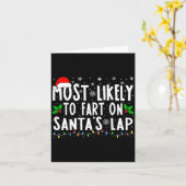 Most Likely To Fart On Santas Lap Family Matching Kaart (Gele Bloem)