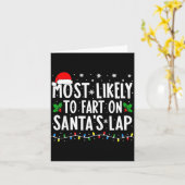 Most Likely To Fart On Santa's Lap Family Matching Kaart (Gele Bloem)