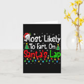 Most Likely To Fart On Santa's Lap Family Matching Kaart (Gele Bloem)