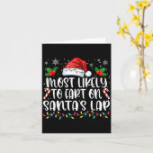 Most Likely To Fart On Santa's Lap Family Matching Kaart (Gele Bloem)