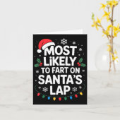 Most Likely To Fart On Santa's Lap Family Matching Kaart (Gele Bloem)