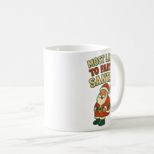 Most Likely To Fart On Santa's Lap Family Matching Koffiemok (Voorkant rechts)