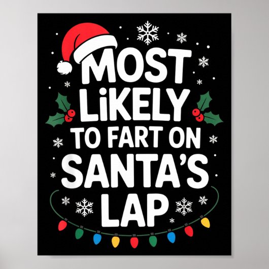 Most Likely To Fart On Santa's Lap Family Matching Poster (Voorkant)