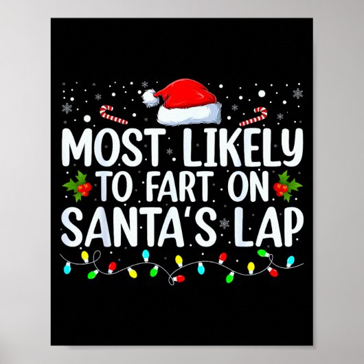 Most Likely To Fart On Santa's Lap Family Matching Poster (Voorkant)