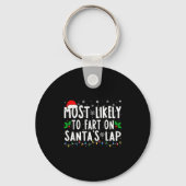 Most Likely To Fart On Santa's Lap Family Matching Sleutelhanger (Voorkant)