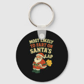 Most Likely To Fart On Santa's Lap Family Matching Sleutelhanger (Voorkant)