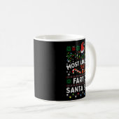 Most Likely To Fart On Santa's Lap Funny Christmas Koffiemok (Voorkant rechts)