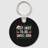 Most Likely To Fix Santa Sleigh Family Matching Ch Sleutelhanger (Voorkant)