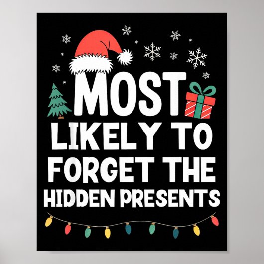 Most Likely To Forget The Hidden Christmas Funny  Poster (Voorkant)