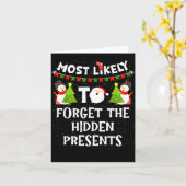 Most Likely To Forget The Hidden Funny Christmas  Kaart (Gele Bloem)