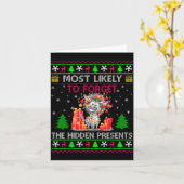 Most Likely To Forget The Hidden Zebra Christmas  Kaart (Gele Bloem)