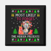 Most Likely To Forget The Hidden Zebra Christmas  Magneet (Voorkant)