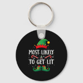 Most Likely To Get Lit Matching Christmas Elf Sleutelhanger (Voorkant)
