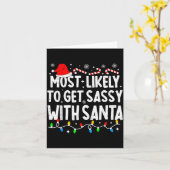 Most Likely To Get Sy With Santa Funny Matching Ch Kaart (Gele Bloem)