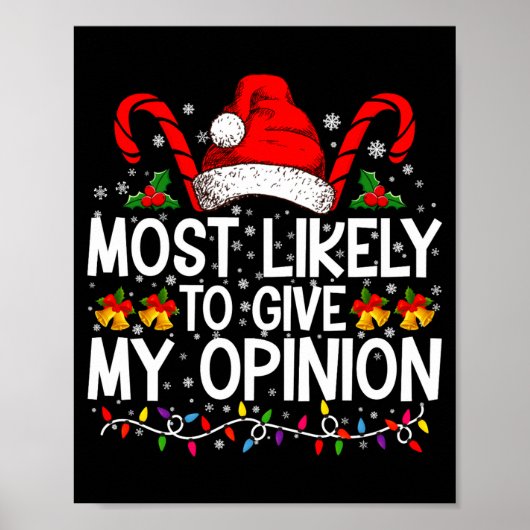 Most Likely To Give My Onion Funny Christmas Poster (Voorkant)