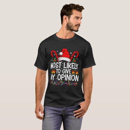 Most Likely To Give My Onion Funny Christmas T-shirt (Voorkant volledig)