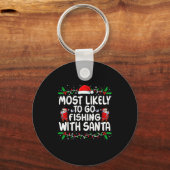 Most Likely To Go Fishing With Santa Christmas Mat Sleutelhanger (Voorkant)
