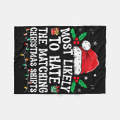 Most Likely To Hate Matching Christmas Fun Family Fleece Deken (Voorkant (Horizontaal))