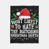 Most Likely To Hate Matching Christmas Fun Family  Fleece Deken (Voorkant)