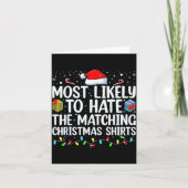 Most Likely To Hate Matching Christmas Funny Famil Kaart (Voorkant)