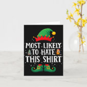 Most Likely To Hate This Shirt Matching Christmas Kaart (Gele Bloem)