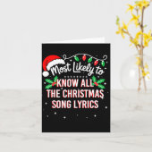 Most Likely To Know All The Christmas Song Lyrics Kaart (Gele Bloem)