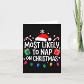 Most Likely To Nap On Christmas Family Kaart (Voorkant)