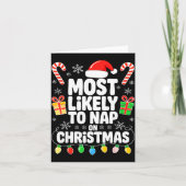 Most Likely To Nap On Christmas Shirt Family Match Kaart (Voorkant)