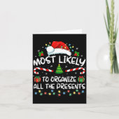 Most Likely To Organize All The Family Christmas Kaart (Voorkant)