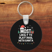 Most Likely To Play Ol With Santa Christmas Funny  Sleutelhanger (Voorkant)
