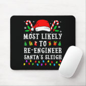Most Likely To Re-engineer Santa's Sleigh Christma Muismat (Met muis)