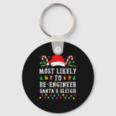 Most Likely To Re-engineer Santa's Sleigh Christma Sleutelhanger (Voorkant)