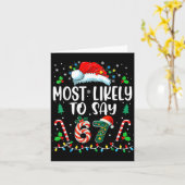 Most Likely To Say 67 Meme Six Seven Santa Christm Kaart (Gele Bloem)