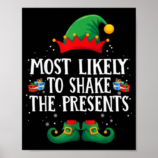 Most Likely To Shake The Matching Christmas Elf  Poster (Voorkant)