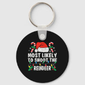 Most Likely To Shoot The Reindeer Family Matching Sleutelhanger (Voorkant)