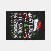 Most Likely To Sil The Grandkids Funny Christmas G Fleece Deken (Voorkant (Horizontaal))